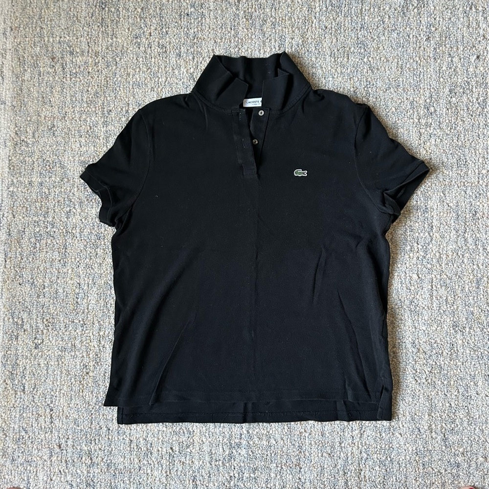 Lacoste Classic Fit Black Polo Shirt Size 46 (Men’s Large) 🐊